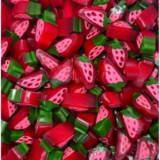 Gumové cukríky s jahodovým plátkom 300g