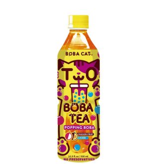 Boba Cat Mučenka + Liči Bubble Tea PET fľaša 500ml