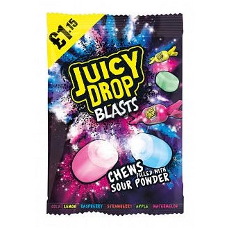 Bazooka Juicy Drop Blasts kyslo plnené cukríky 120g