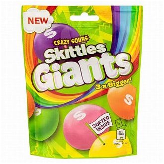   Skittles Giants Crazy Sours Obrie kyslé gumové cukríky 132g